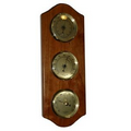 Traditional 3 Dial Forecast Station in Cherry Wood